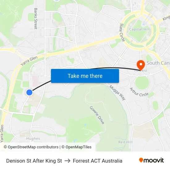 Denison St After King St to Forrest ACT Australia map