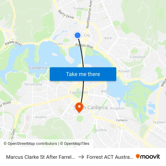 Marcus Clarke St After Farrell Pl to Forrest ACT Australia map