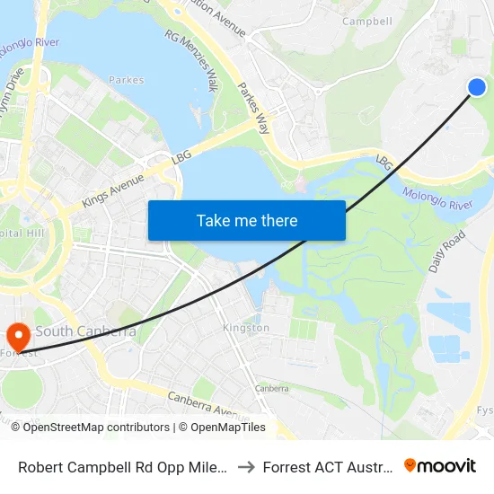 Robert Campbell Rd Opp Miles Rd to Forrest ACT Australia map