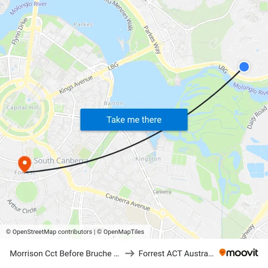 Morrison Cct Before Bruche Rd to Forrest ACT Australia map