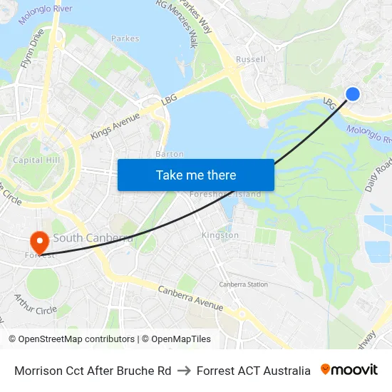 Morrison Cct After Bruche Rd to Forrest ACT Australia map