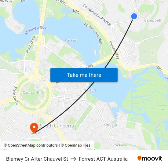 Blamey Cr After Chauvel St to Forrest ACT Australia map