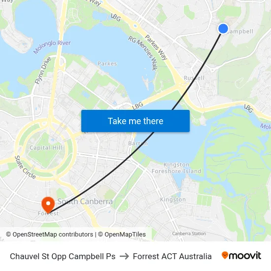 Chauvel St Opp Campbell Ps to Forrest ACT Australia map