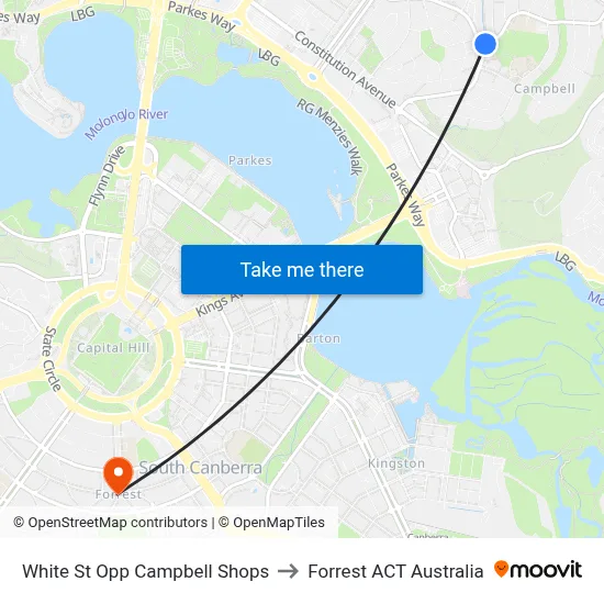 White St Opp Campbell Shops to Forrest ACT Australia map