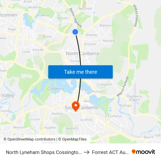 North Lyneham Shops Cossington Smith Cr to Forrest ACT Australia map
