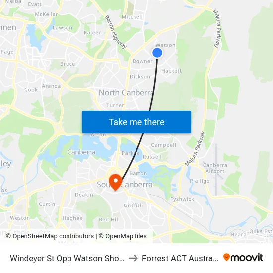 Windeyer St Opp Watson Shops to Forrest ACT Australia map