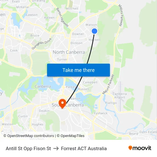 Antill St Opp Fison St to Forrest ACT Australia map