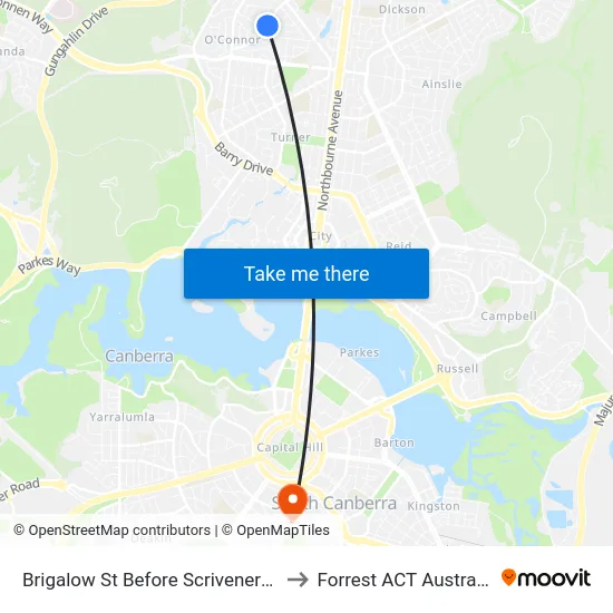 Brigalow St Before Scrivener St to Forrest ACT Australia map