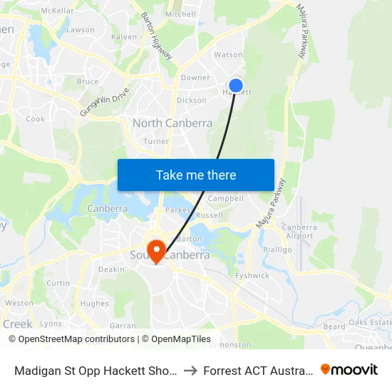 Madigan St Opp Hackett Shops to Forrest ACT Australia map