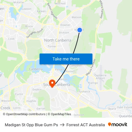 Madigan St Opp Blue Gum Ps to Forrest ACT Australia map