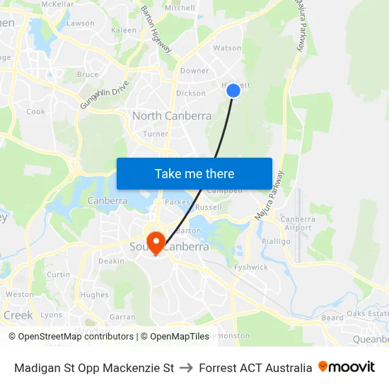 Madigan St Opp Mackenzie St to Forrest ACT Australia map