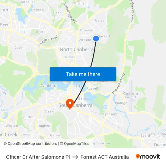 Officer Cr After Salomons Pl to Forrest ACT Australia map