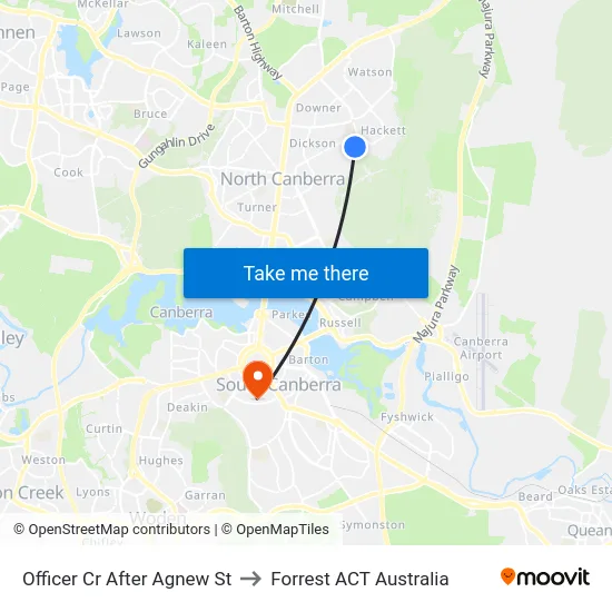 Officer Cr After Agnew St to Forrest ACT Australia map
