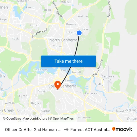 Officer Cr After 2nd Hannan Cr to Forrest ACT Australia map