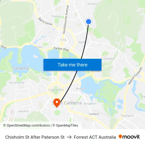 Chisholm St After Paterson St to Forrest ACT Australia map