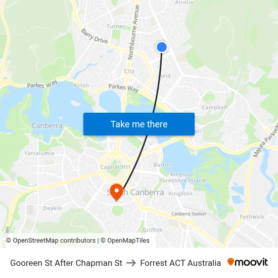 Gooreen St After Chapman St to Forrest ACT Australia map