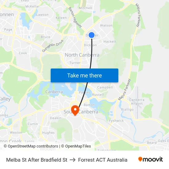 Melba St After Bradfield St to Forrest ACT Australia map