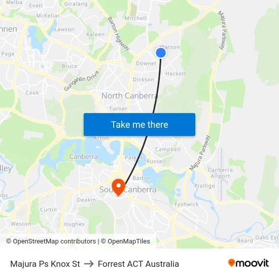 Majura Ps Knox St to Forrest ACT Australia map