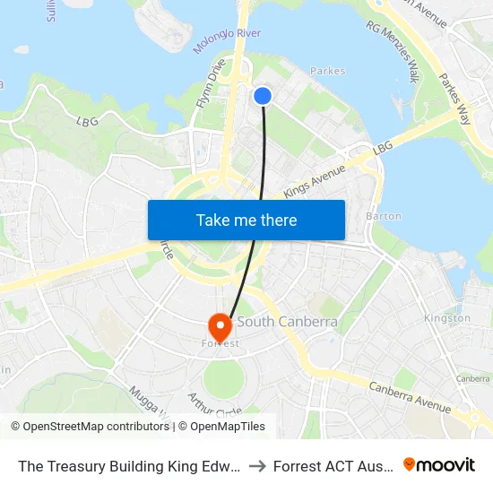 The Treasury Building King Edward Tce to Forrest ACT Australia map