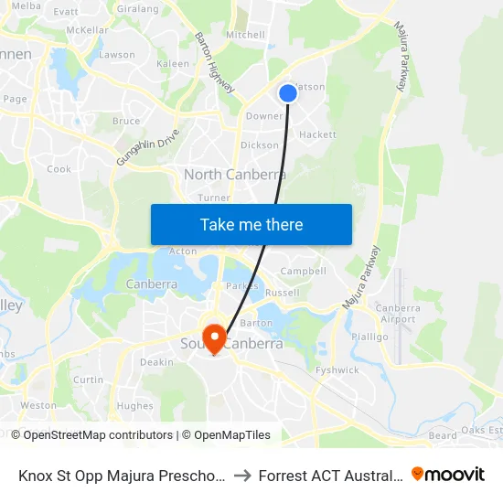 Knox St Opp Majura Preschool to Forrest ACT Australia map