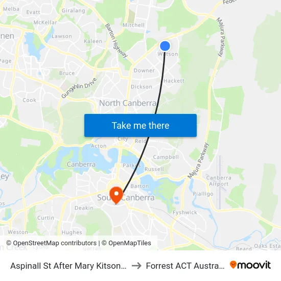 Aspinall St After Mary Kitson St to Forrest ACT Australia map