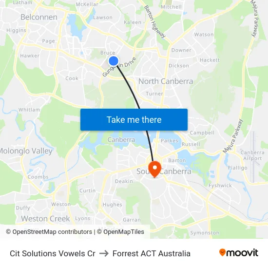 Cit Solutions Vowels Cr to Forrest ACT Australia map
