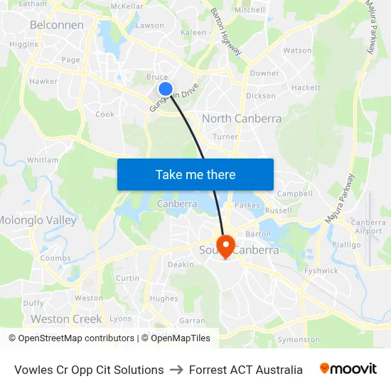 Vowles Cr Opp Cit Solutions to Forrest ACT Australia map