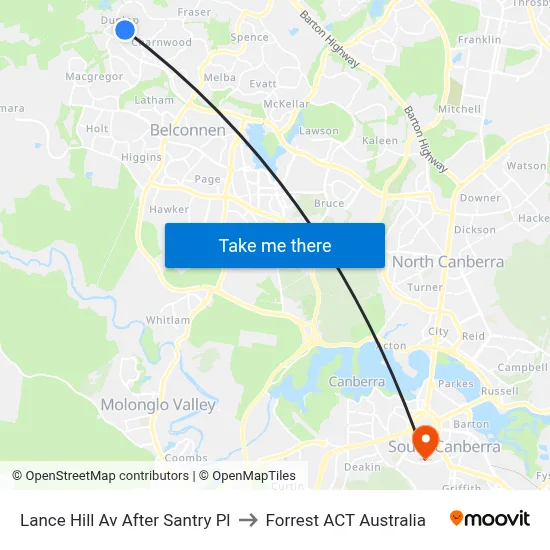 Lance Hill Av After Santry Pl to Forrest ACT Australia map