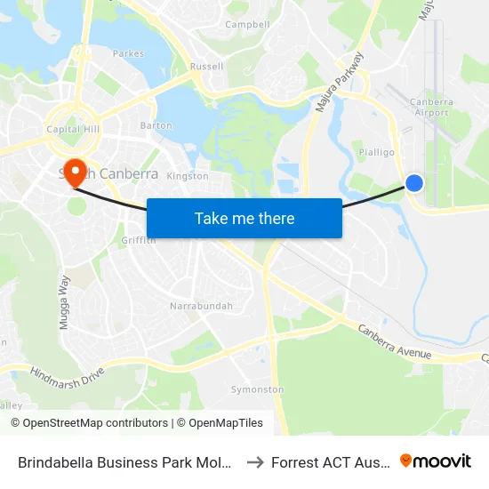 Brindabella Business Park Molonglo Dr to Forrest ACT Australia map
