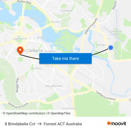 8 Brindabella Cct to Forrest ACT Australia map
