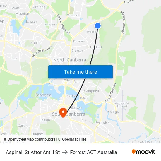 Aspinall St After Antill St to Forrest ACT Australia map