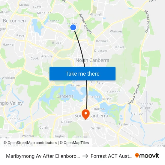 Maribyrnong Av After Ellenborough St to Forrest ACT Australia map