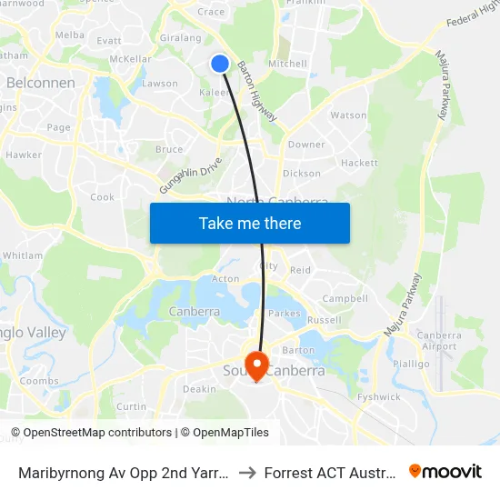 Maribyrnong Av Opp 2nd Yarra St to Forrest ACT Australia map