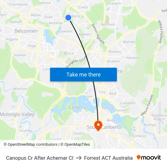 Canopus Cr After Achernar Cl to Forrest ACT Australia map