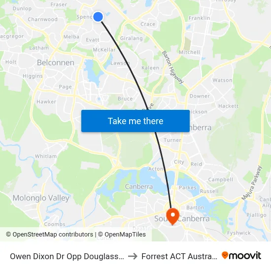 Owen Dixon Dr Opp Douglass St to Forrest ACT Australia map