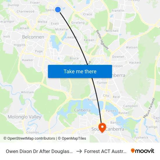 Owen Dixon Dr After Douglass St to Forrest ACT Australia map