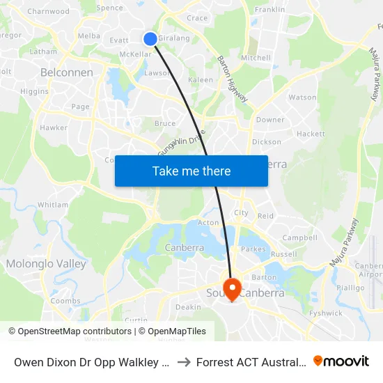 Owen Dixon Dr Opp Walkley Pl to Forrest ACT Australia map