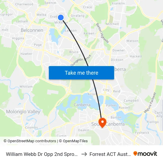 William Webb Dr Opp 2nd Sproule Cct to Forrest ACT Australia map