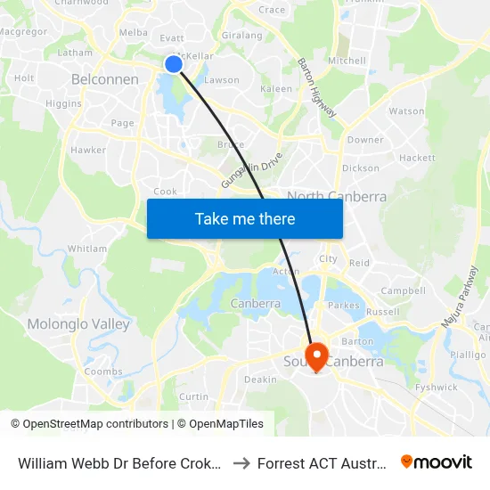 William Webb Dr Before Croke Pl to Forrest ACT Australia map