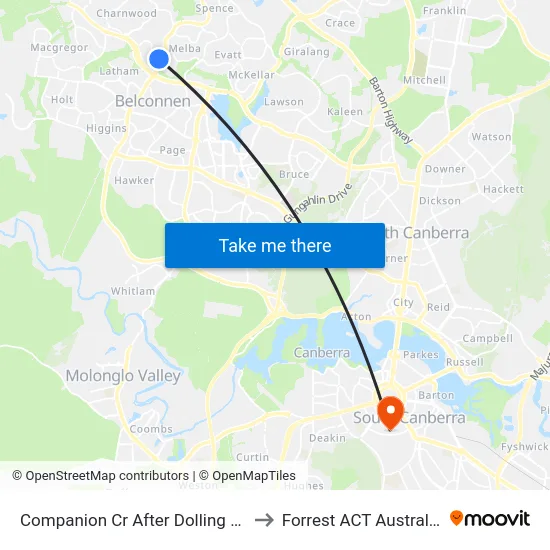 Companion Cr After Dolling Cr to Forrest ACT Australia map