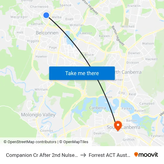 Companion Cr After 2nd Nulsen Cct to Forrest ACT Australia map