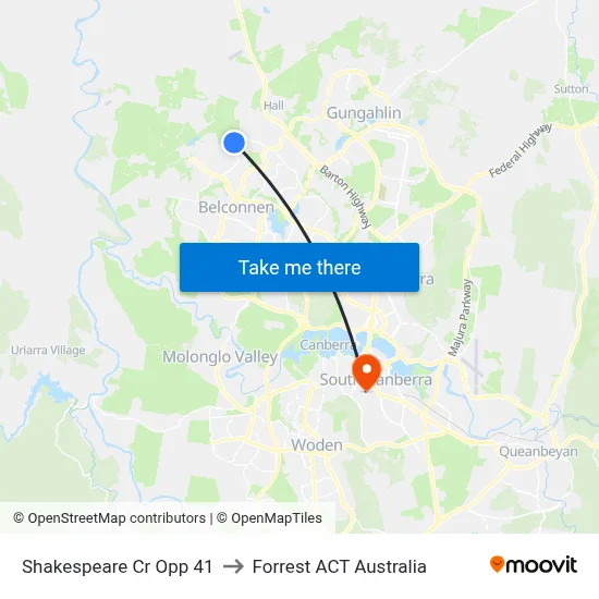 Shakespeare Cr Opp 41 to Forrest ACT Australia map