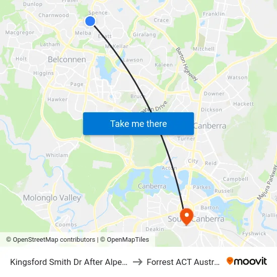 Kingsford Smith Dr After Alpen St to Forrest ACT Australia map