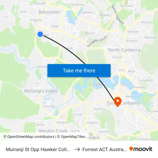 Murranji St Opp Hawker College to Forrest ACT Australia map