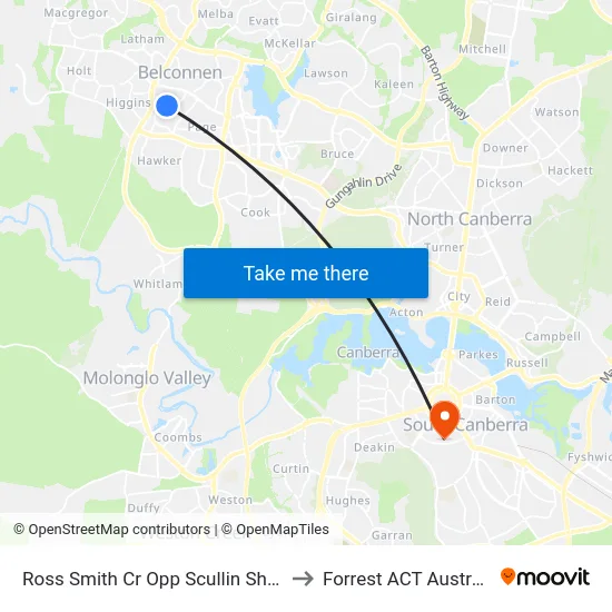 Ross Smith Cr Opp Scullin Shops to Forrest ACT Australia map