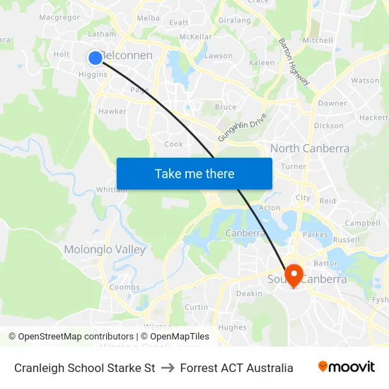 Cranleigh School Starke St to Forrest ACT Australia map