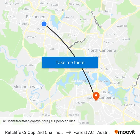 Ratcliffe Cr Opp 2nd Challinor Cr to Forrest ACT Australia map