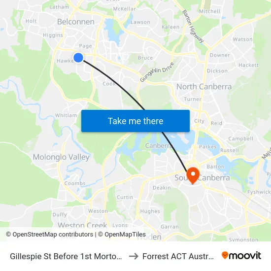 Gillespie St Before 1st Morton St to Forrest ACT Australia map