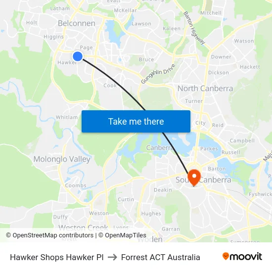 Hawker Shops Hawker Pl to Forrest ACT Australia map
