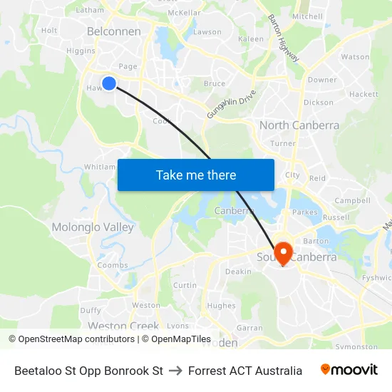 Beetaloo St Opp Bonrook St to Forrest ACT Australia map